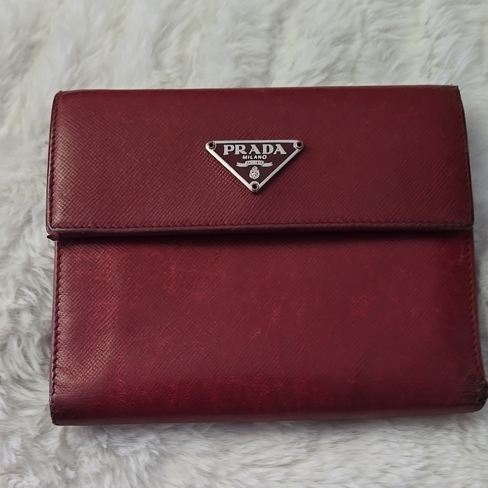 Prada Red Leather Wallet